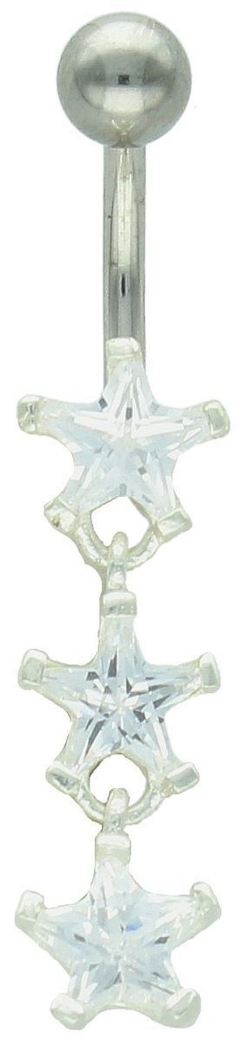 Kolczyk do pępka srebrny 925 – Trzy gwiazdki z białymi cyrkoniami  Stylowa biżuteria damska.jpg